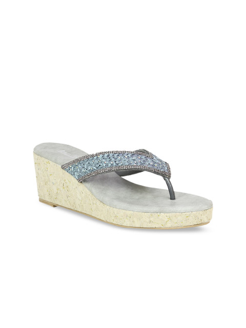 

Inc 5 Women Gunmetal-Toned Embellished Sandals, Metallic
