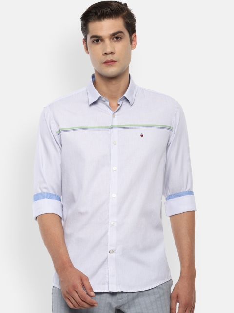 

Louis Philippe Sport Men Blue & White Slim Fit Solid Pure Cotton Casual Shirt