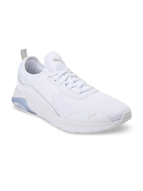 Puma Unisex White Woven Design Electron E Pro Sneakers