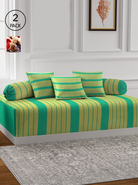 

KLOTTHE Set Of 2 Printed Cotton Diwan Set, Multi