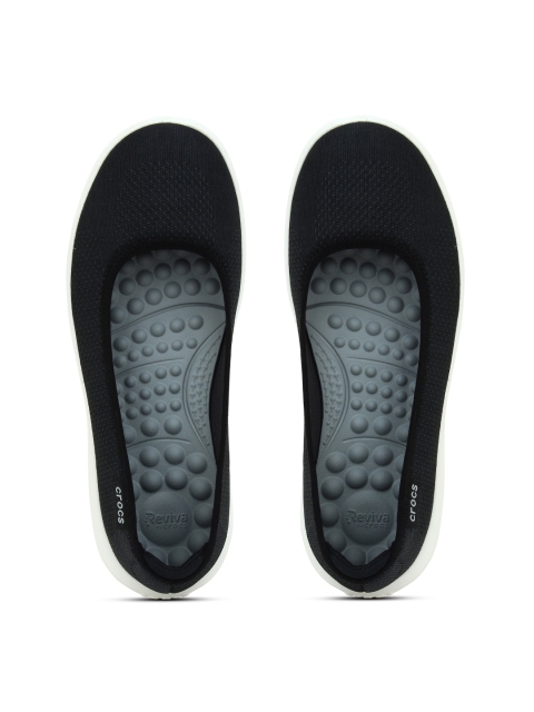 

Crocs Women Black & White Reviva Woven Design Mesh Ballerinas
