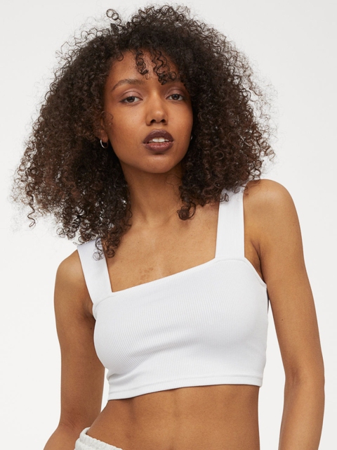 

H&M Women White Solid Cami Top