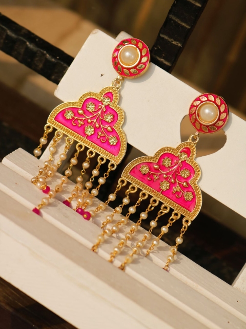 

PANASH Gold-Toned Contemporary Drop Earrings