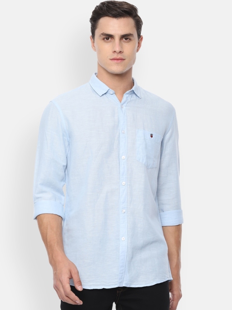 

Louis Philippe Jeans Men Blue Slim Fit Solid Pure Cotton Casual Shirt