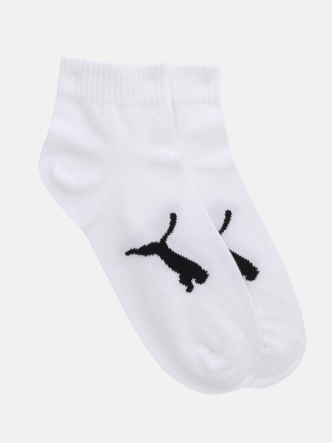 

Puma Adults White & Black Pack of 2 Brand Logo Patterned Ankle Length Socks