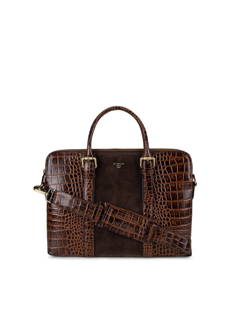 

Da Milano Unisex Brown 13 Inch Textured Laptop Bag