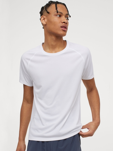 

H&M Men White Solid Regular Fit Running Top