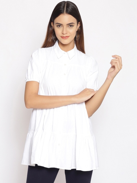

Oxolloxo White Shirt Collar Tunic
