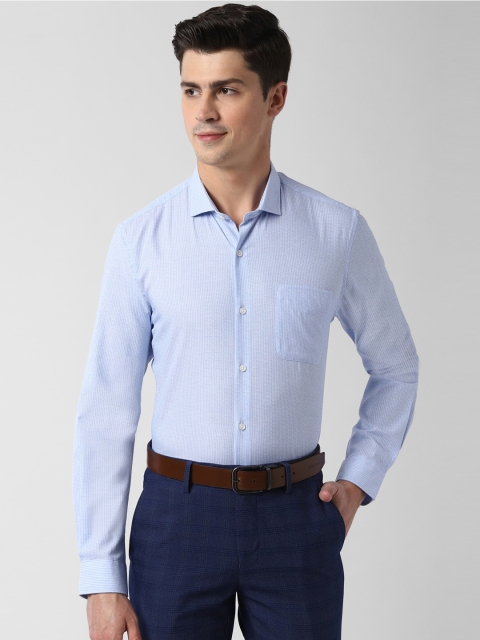 

Peter England Men Blue & White Striped Slim Fit Formal Shirt