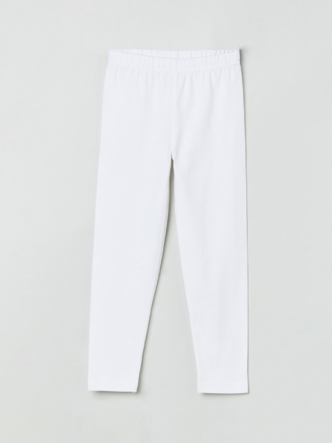 

max Girls White Solid Solid Ankle-Length Leggings
