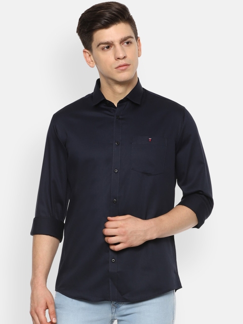 

Louis Philippe Jeans Men Navy Blue Slim Fit Solid Casual Shirt