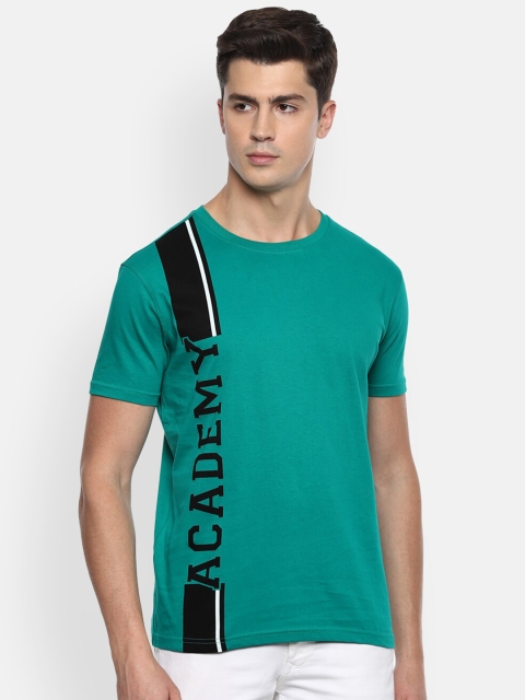 

Van Heusen Sport Men Green Cotton Printed Round Neck T-shirt