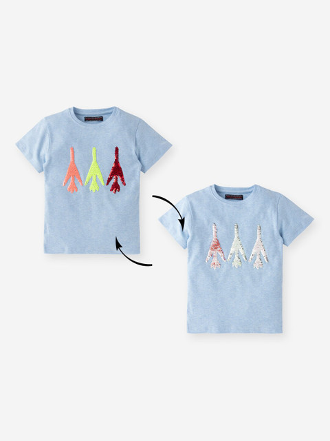 

MAGIC TEES Boys Blue Printed Round Neck T-shirt