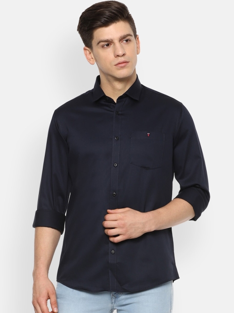 

Louis Philippe Jeans Men Navy Blue Slim Fit Solid Casual Shirt