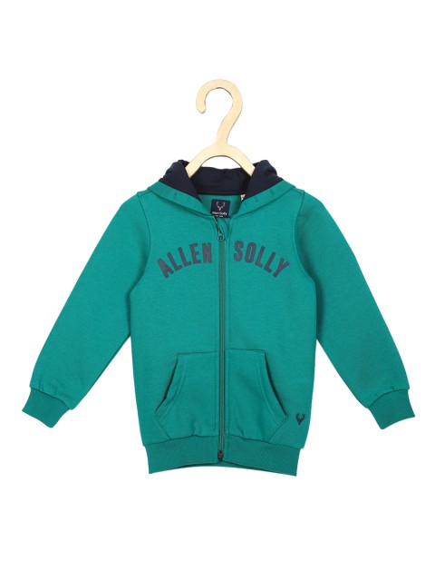 

Allen Solly Junior Boys Green Brand Logo Print Hooded Sweatshirt