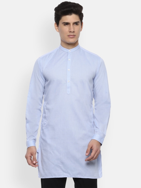

V Dot Men Blue Regular Fit Self Design Casual Shirt