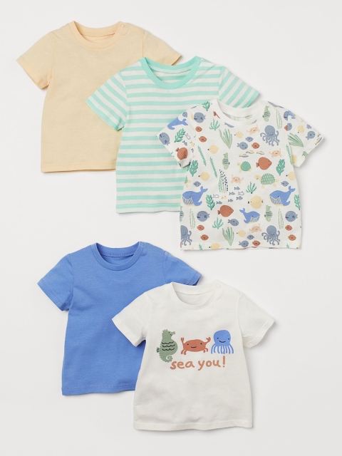 

H&M Kids Boys 5-pack T-shirts, White