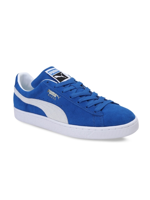 

Puma Men Blue Colourblocked Suede Teams Sneakers