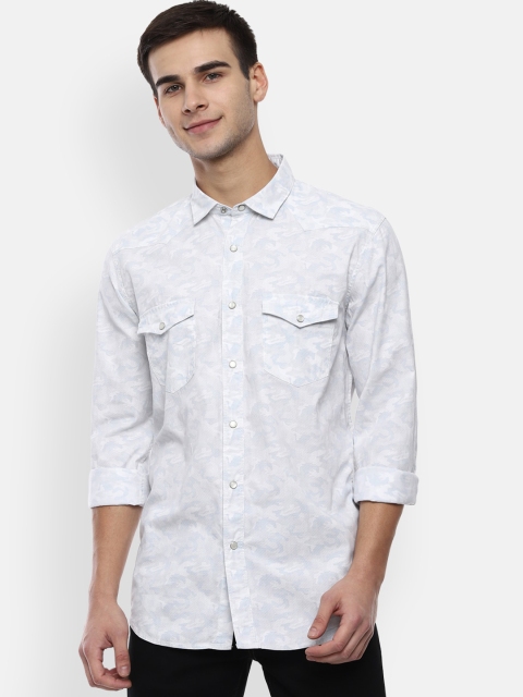 

Louis Philippe Jeans Men White Slim Fit Printed Casual Shirt