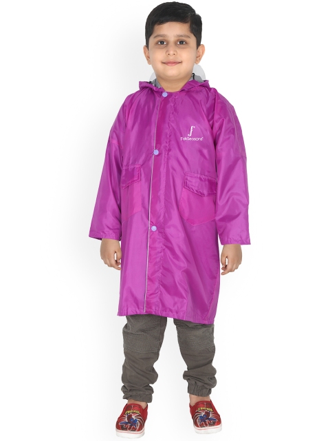 FabSeasons Kids Purple Solid Waterproof Rain Jacket
