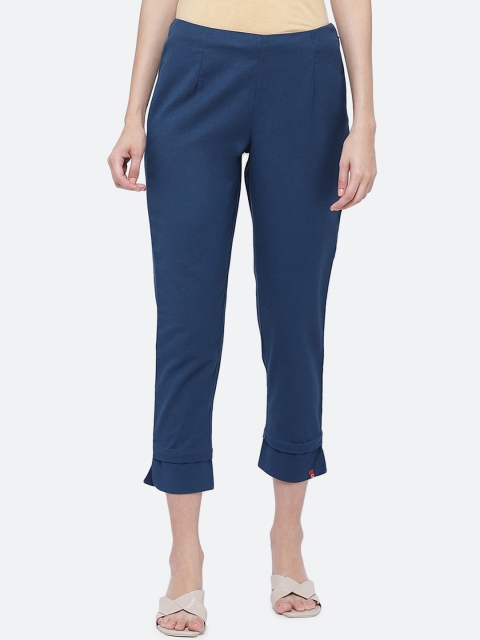 

Biba Women Blue Regular Fit Solid Trousers