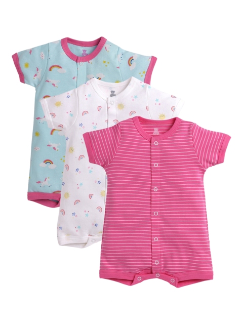 

i bears Kids Pack Of 3 Printed Bodysuits, Blue