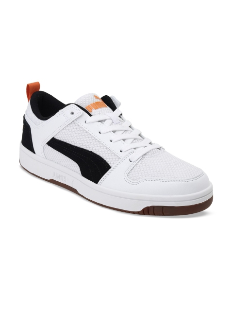

Puma Unisex White Colourblocked Rebound LayUp Lo Mesh Sneakers