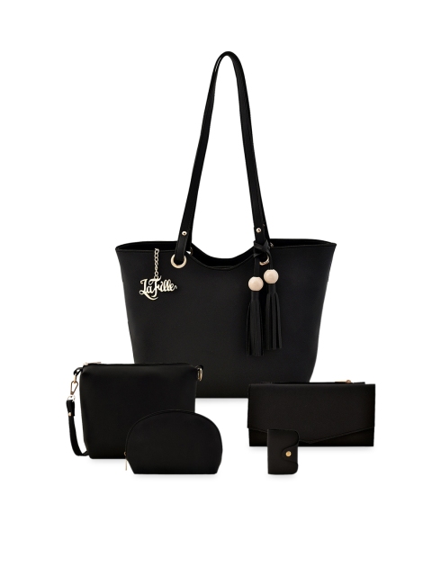 

LaFille Black Solid Shoulder Bag with Pouch