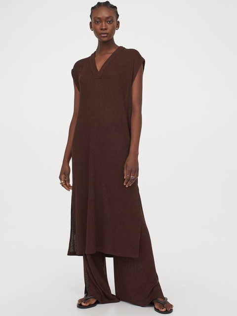 

H&M Women Brown Solid Knitted Trousers