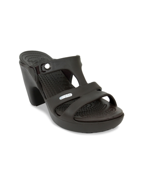 

Crocs Women Coffee Brown Solid Block Heels