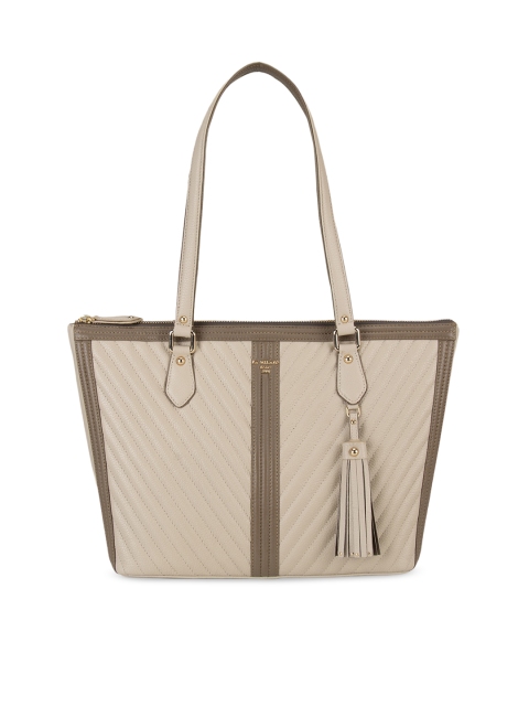 

Da Milano Beige & Taupe Textured Shoulder Bag