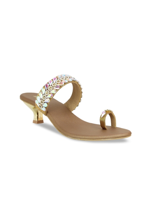 

Inc 5 Women Gold-Toned Embellished Sandals