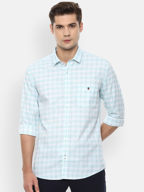 

Louis Philippe Sport Men Turquoise Blue Slim Fit Checked Casual Shirt