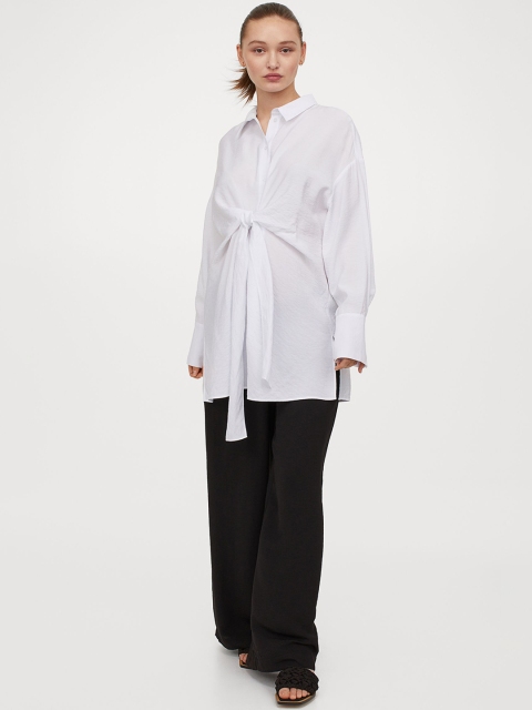 

H&M MAMA Black Solid Cropped Trousers