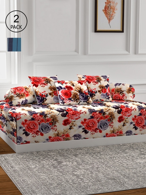 

KLOTTHE Set of 2 Printed Diwan Set, Multi