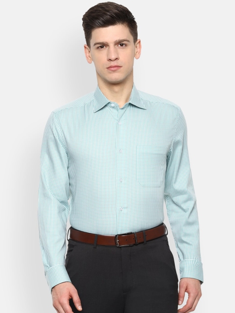 

Louis Philippe Men Green Regular Fit Checked Casual Shirt
