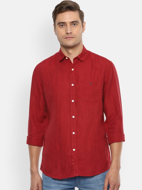 

Louis Philippe Sport Men Red Slim Fit Solid Cotton Casual Shirt