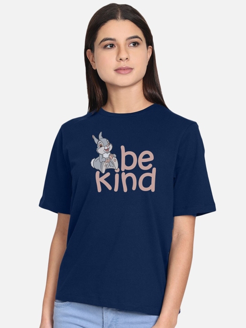 

Free Authority Women Blue Disney Printed Round Neck T-shirt