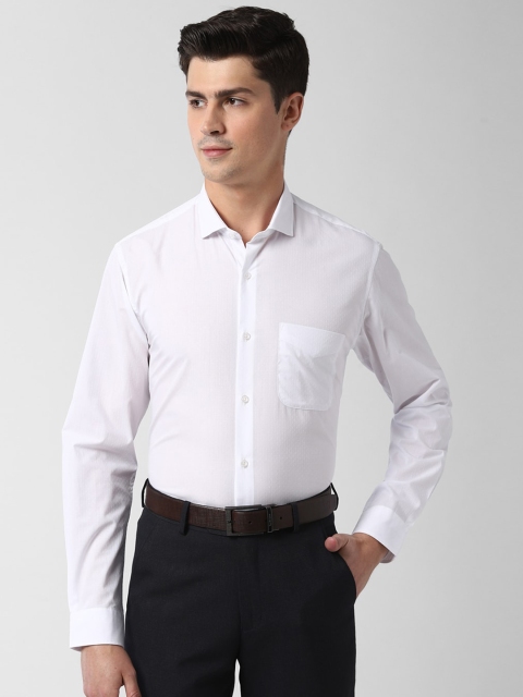 

Peter England Men White Self Design Slim Fit Formal Shirt