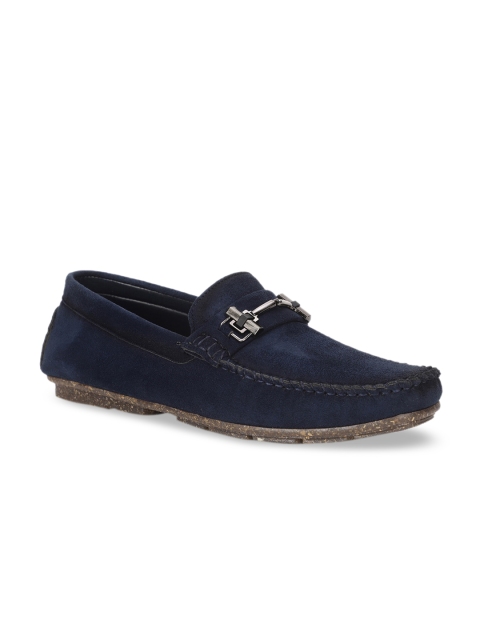 

Bruno Manetti Men Navy Blue Suede Loafers