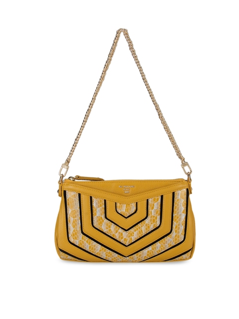 

Da Milano Yellow Embellished Sling Bag