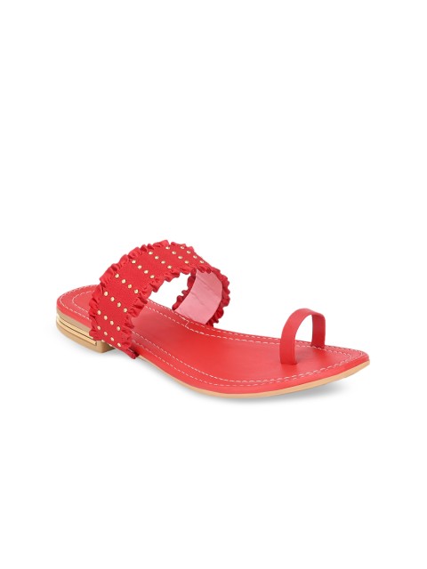 

Trendigo Women Red Embellished One Toe Flats