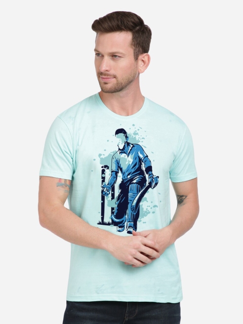 

MASH UNLIMITED Men Blue Printed Round Neck T-shirt