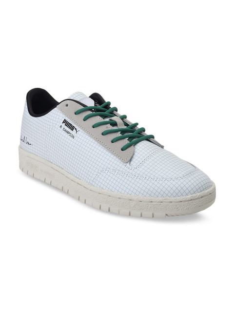 

Puma Unisex White & Green Printed Leather Sneakers