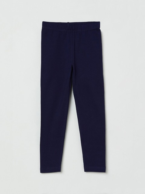 

max Girls Blue Solid Churidar-Length Leggings