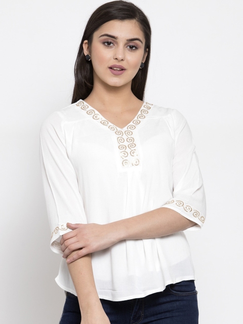 

Global Republic White Solid A-Line Top