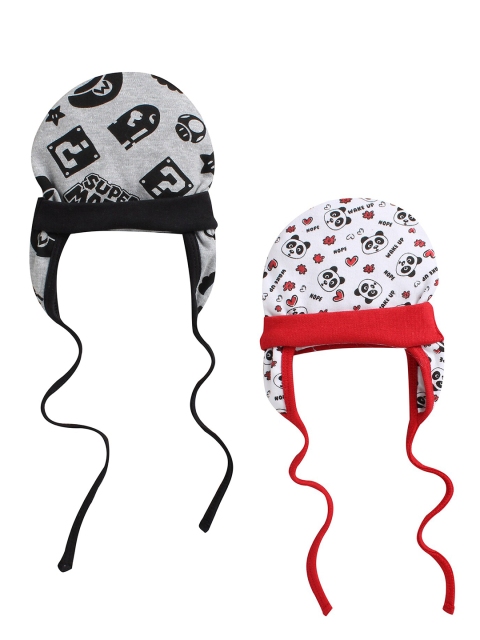 

BUMZEE Kids Set of 2 Printed Beanies, Grey