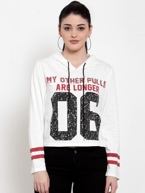 

Global Republic Women Off-White Printed Acrylic Sweatshirt