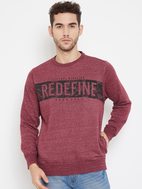 

NEVA Men Maroon Printed Sweatshirt