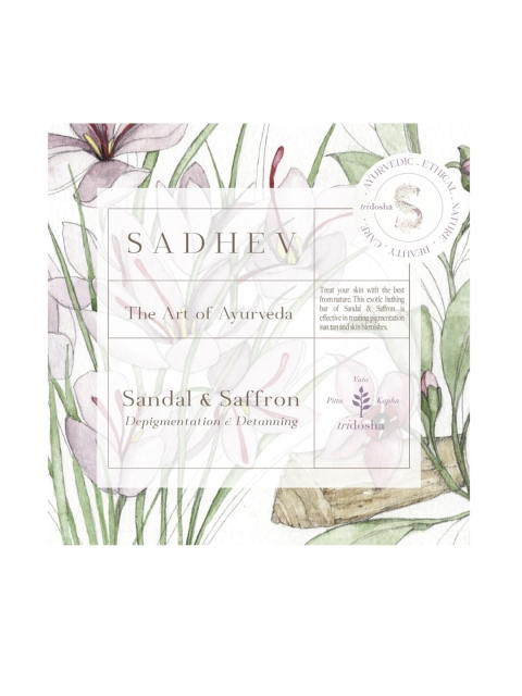 

SADHEV Sandal & Saffron Depigmentation Bathing Bar 125 g, Purple